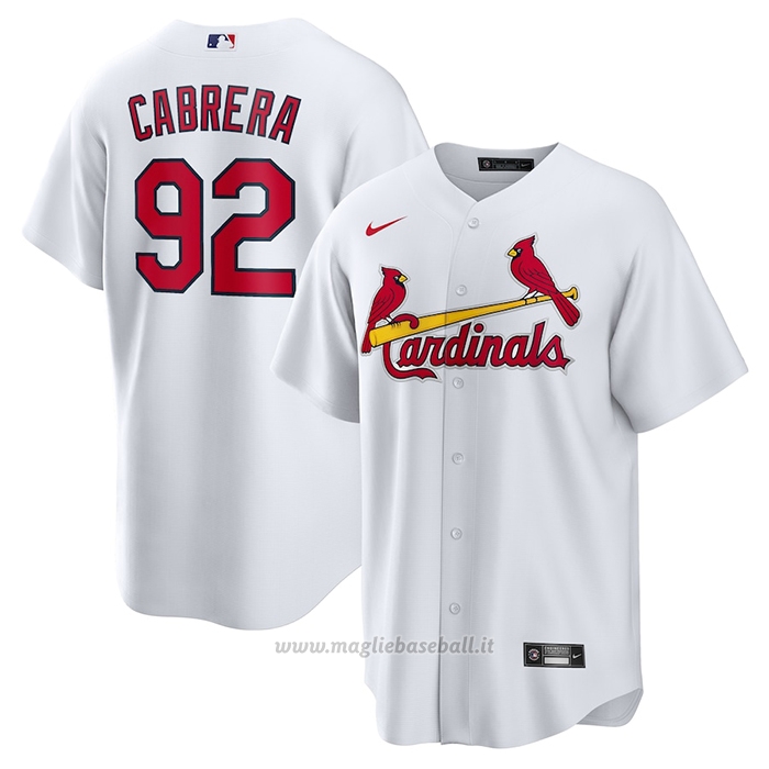 Maglia Baseball Uomo St. Louis Cardinals Genesis Cabrera Home Replica Bianco